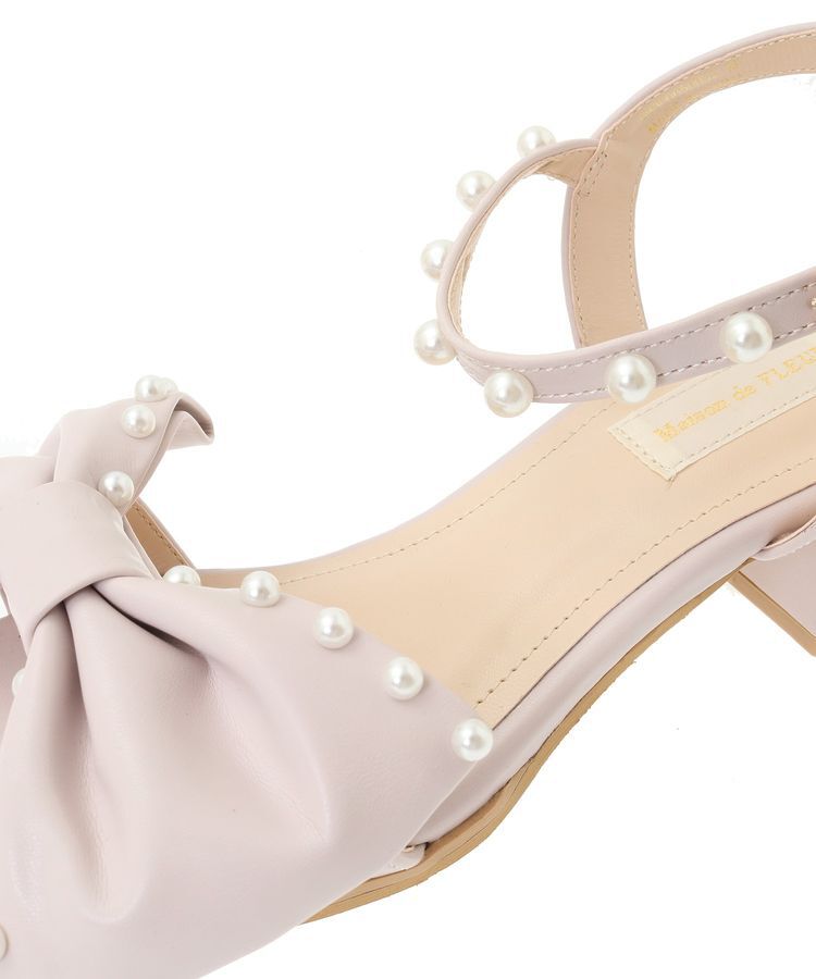 Maison de FLEUR「パールリボンサンダル」|サンダル|