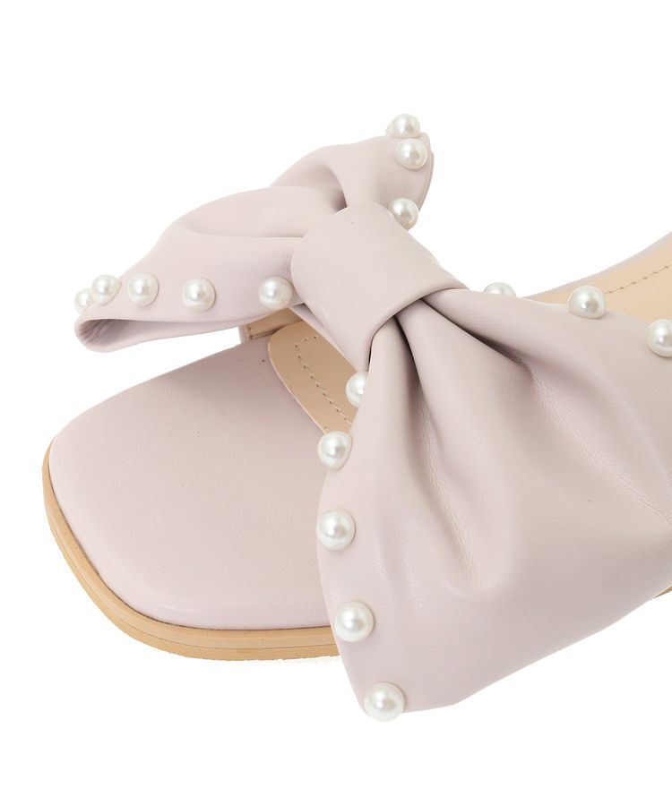 Maison de FLEUR「パールリボンサンダル」|サンダル|