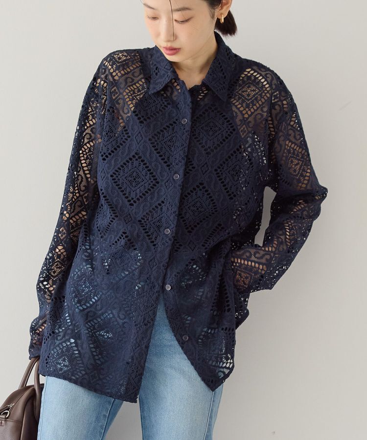 AMERICAN HOLIC「レース長袖シャツ」|シャツ・ブラウス|