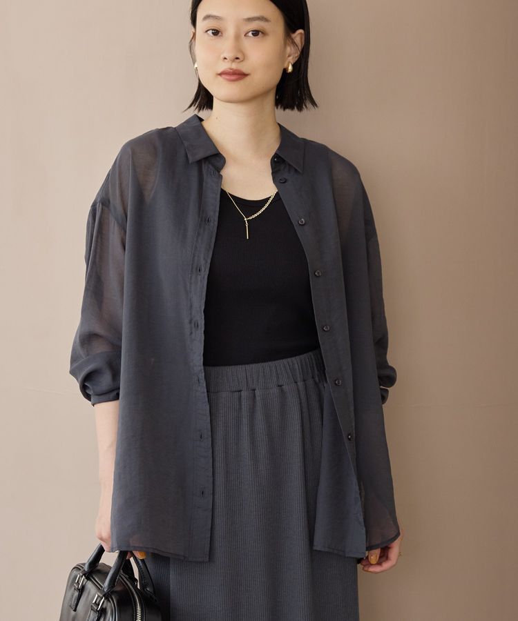 AMERICAN HOLIC「ラスターシアーシャツ」|シャツ・ブラウス|Charcoal Gray