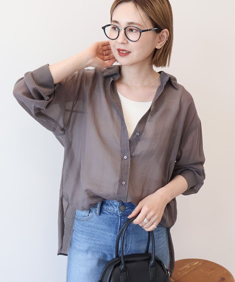 AMERICAN HOLIC「ラスターシアーシャツ」|シャツ・ブラウス|Gray Beige