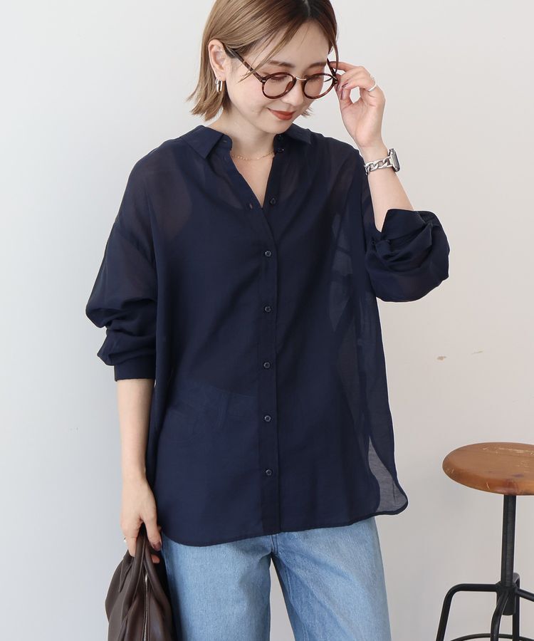 AMERICAN HOLIC「ラスターシアーシャツ」|シャツ・ブラウス|Navy