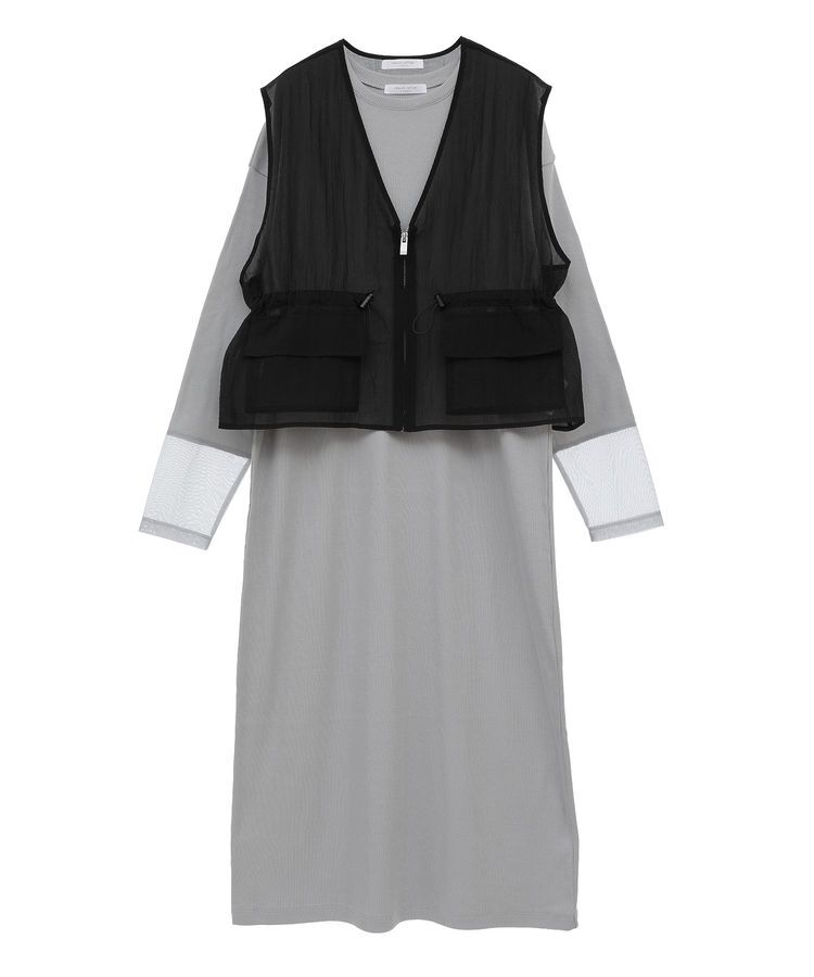 Green Parks「SET2点シアーナイロンベスト+リブワンピース」|ワンピース|