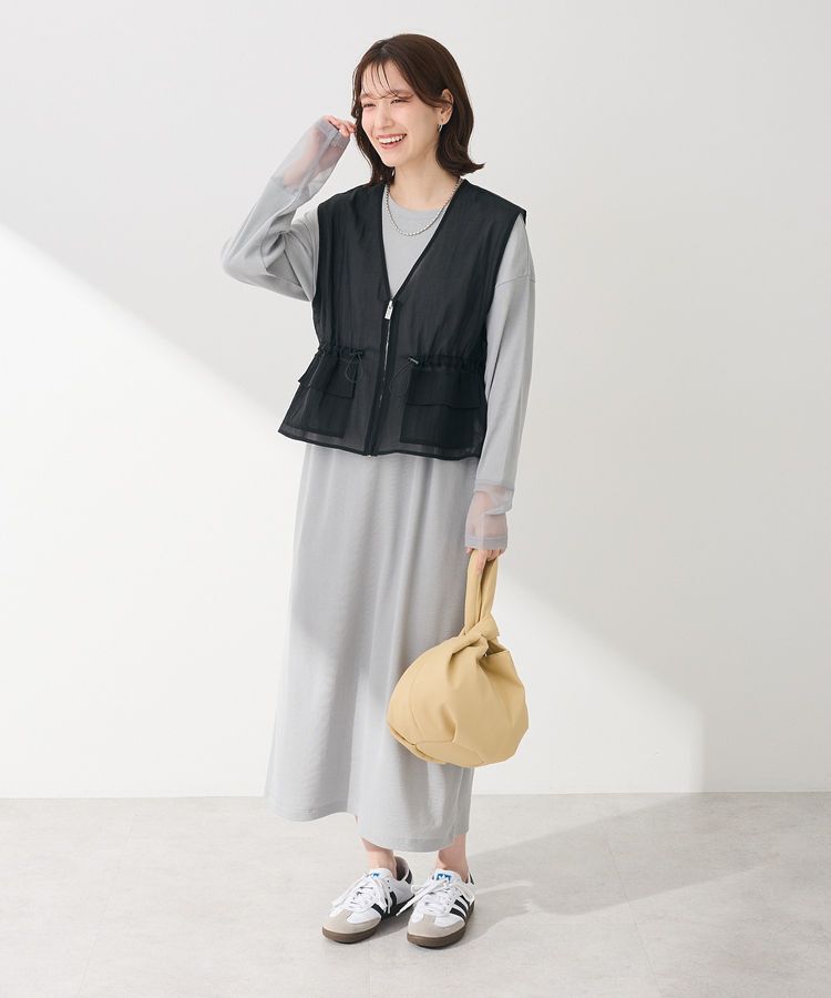 Green Parks「SET2点シアーナイロンベスト+リブワンピース」|ワンピース|Gray