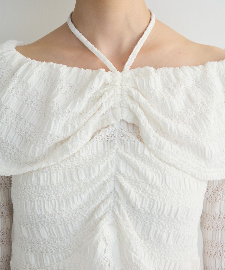 AnriettMusee「シャーリングオフショルプルオーバー」|Tシャツ・カットソー|