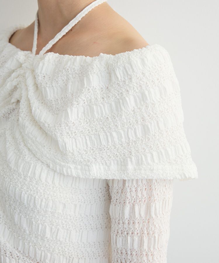 AnriettMusee「シャーリングオフショルプルオーバー」|Tシャツ・カットソー|