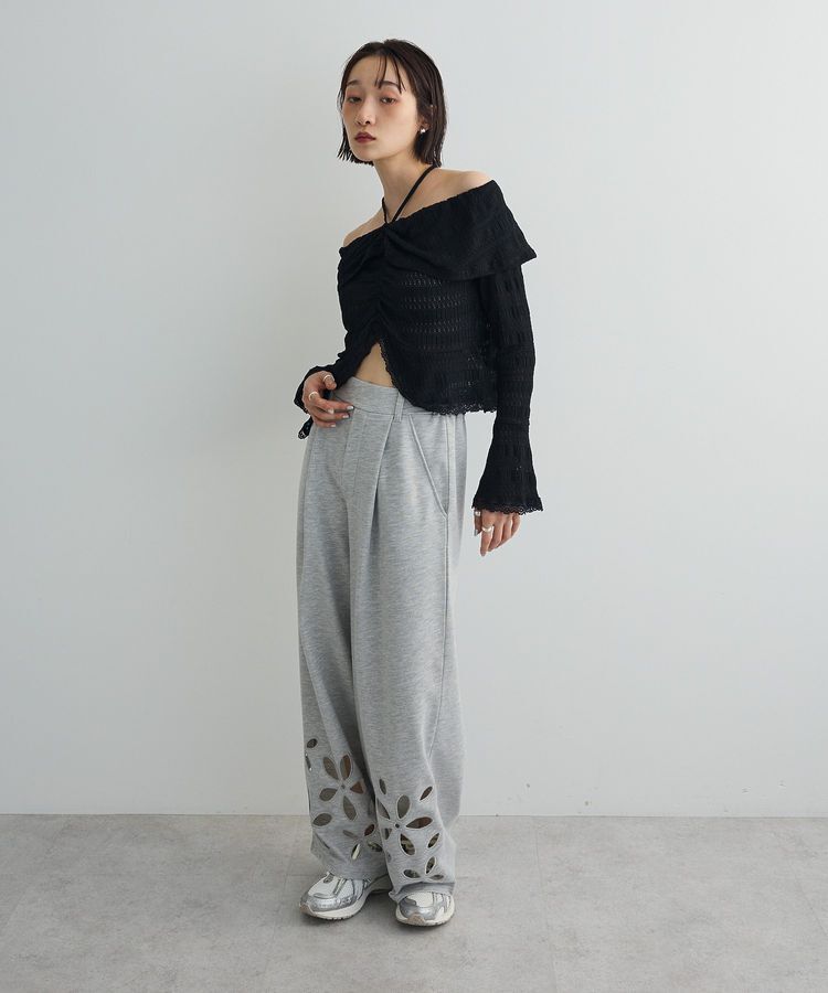 AnriettMusee「シャーリングオフショルプルオーバー」|Tシャツ・カットソー|