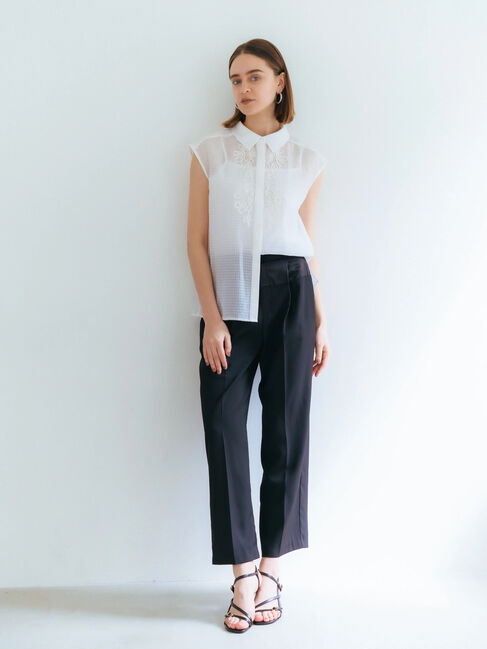 YECCA VECCA「サテン切替ストレートパンツ」|その他|