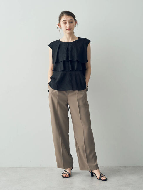 YECCA VECCA「サテン切替ストレートパンツ」|その他|