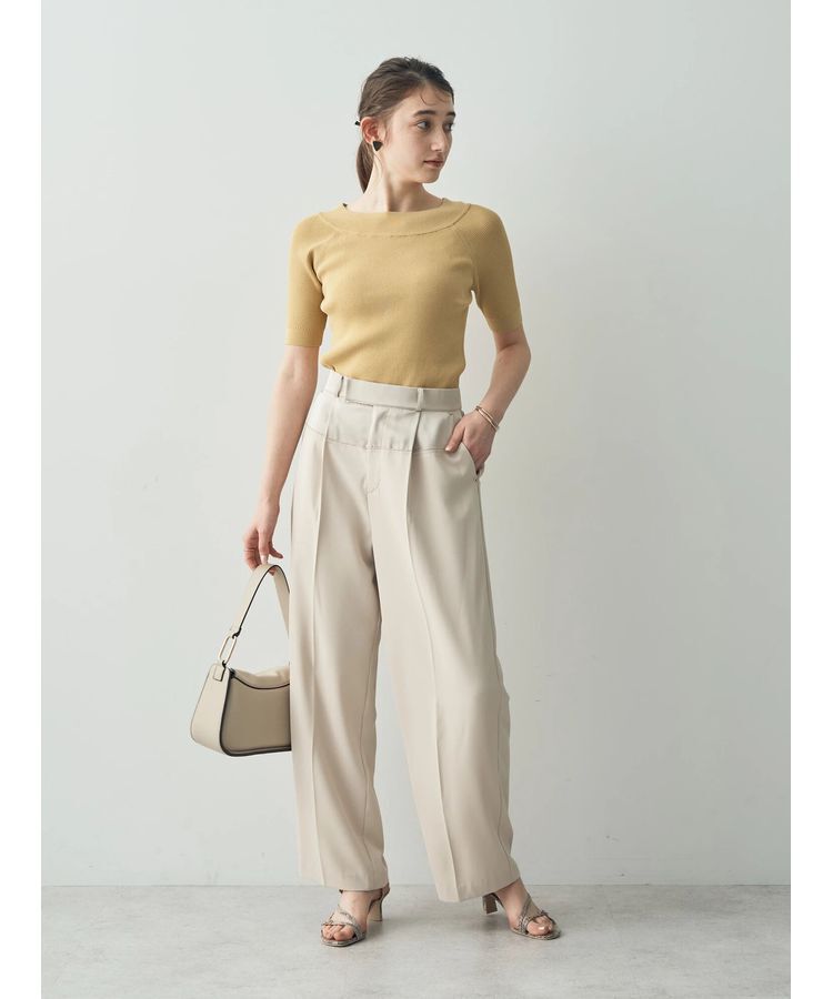 YECCA VECCA「サテン切替ストレートパンツ」|その他|