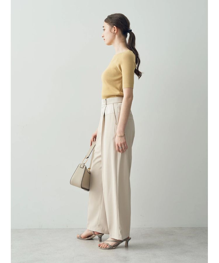 YECCA VECCA「サテン切替ストレートパンツ」|その他|