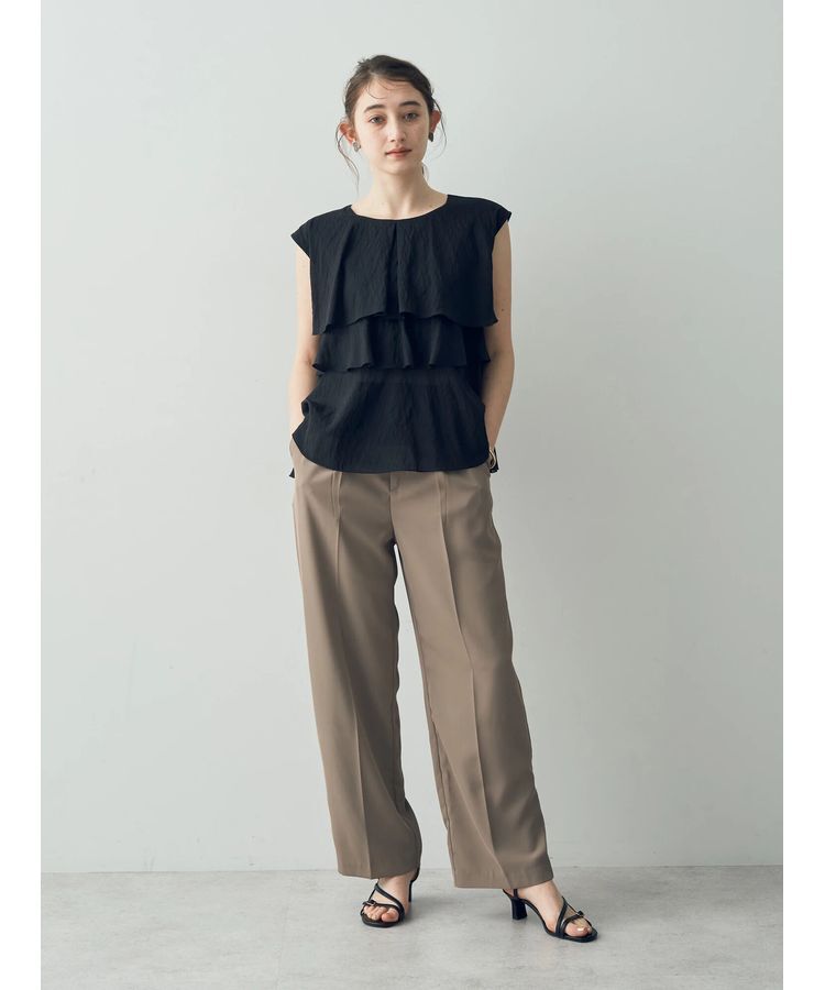 YECCA VECCA「サテン切替ストレートパンツ」|その他|