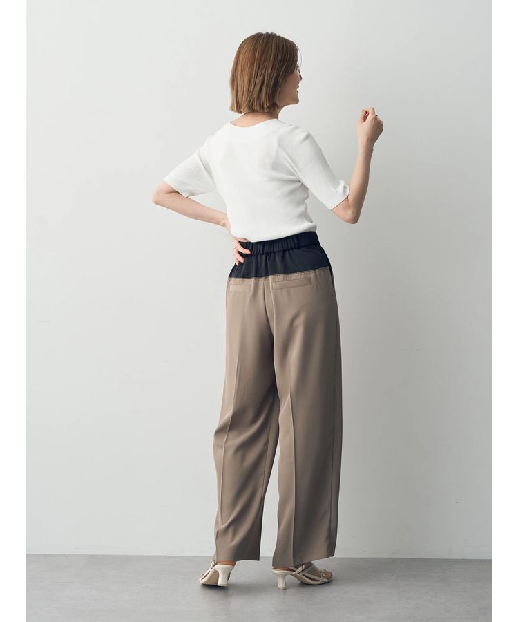 YECCA VECCA「サテン切替ストレートパンツ」|その他|