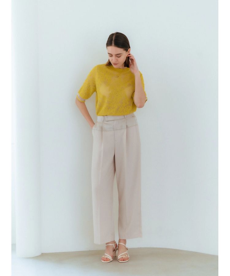 YECCA VECCA「サテン切替ストレートパンツ」|その他|