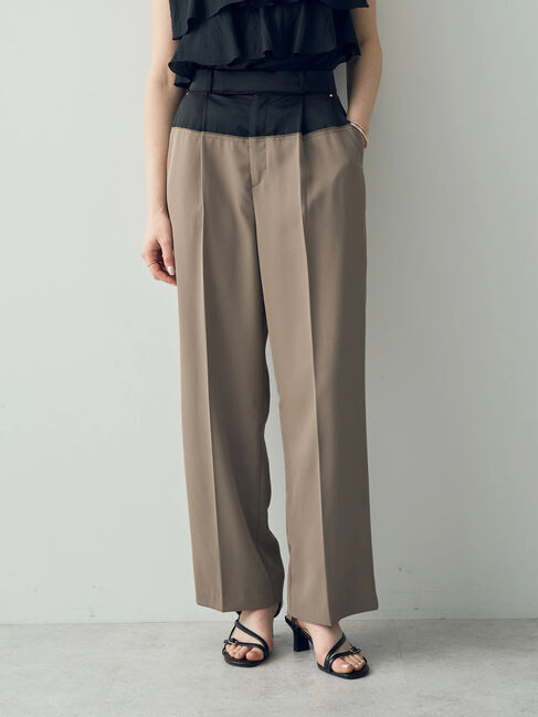 YECCA VECCA「サテン切替ストレートパンツ」|その他|