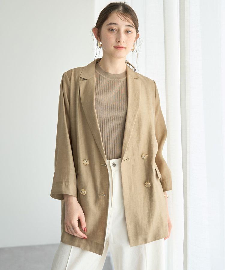 YECCA VECCA「シアーテーラードジャケット」|テーラードジャケット|Beige