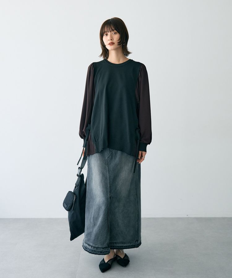 Editt by YECCA VECCA「ロングデニムスカート」|タイト|