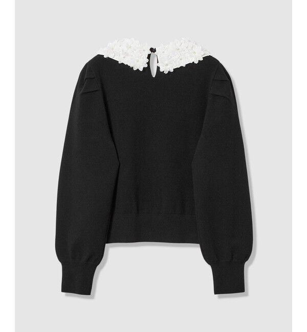 LOULOU WILLOUGHBY「【LOULOU WILLOUGHBY】フラワー衿付プルオーバー」|ニット・セーター|