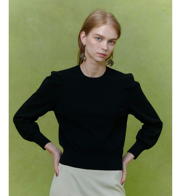 LOULOU WILLOUGHBY「【LOULOU WILLOUGHBY】フラワー衿付プルオーバー」|ニット・セーター|