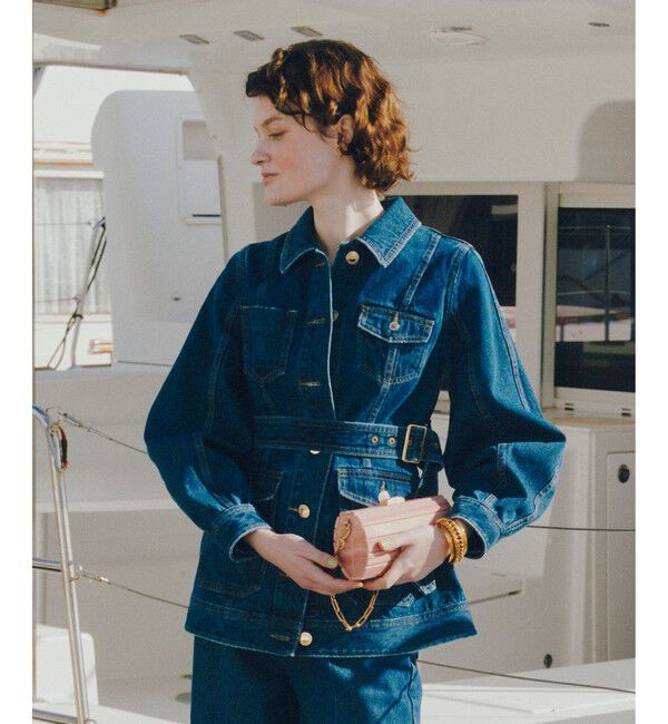 LOULOU WILLOUGHBY「【LOULOU WILLOUGHBY】カーブスリーブデニムジャケット」|デニムジャケット|ブルー