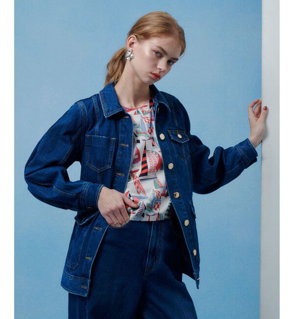 LOULOU WILLOUGHBY「【LOULOU WILLOUGHBY】カーブスリーブデニムジャケット」|デニムジャケット|