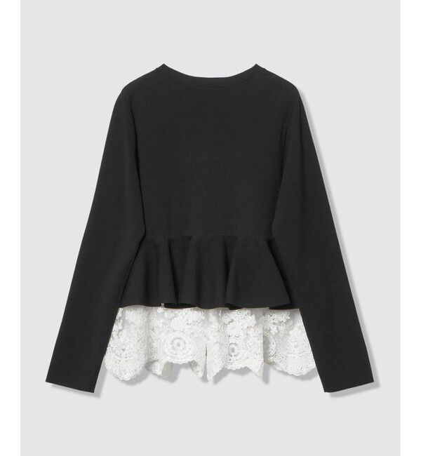 LOULOU WILLOUGHBY「【LOULOU WILLOUGHBY】レースレイヤーペプラムカーディガン」|カーディガン|