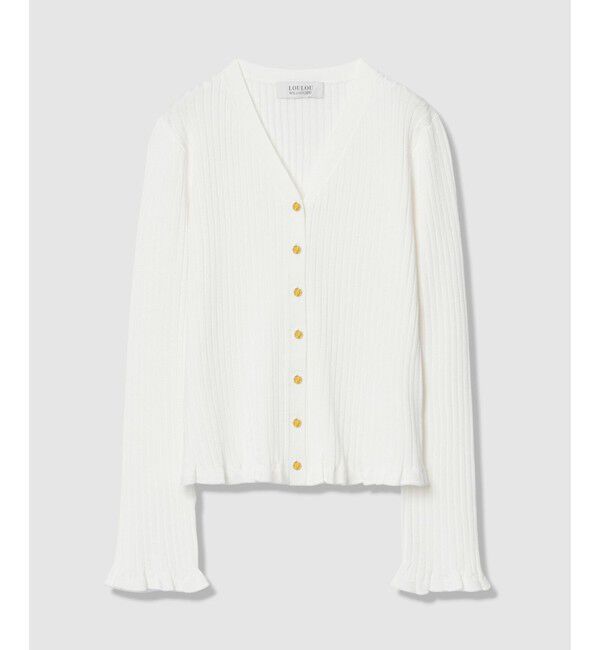 LOULOU WILLOUGHBY「【LOULOU WILLOUGHBY】ワイドリブヘムフリルカーディガン」|カーディガン|