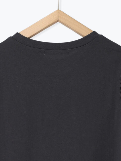 Samansa Mos2 blue「ハシゴレース付きフレンチTシャツ」|Tシャツ・カットソー|