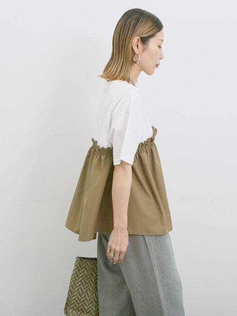 Samansa Mos2 blue「アソートドッキングプルオーバー」|Tシャツ・カットソー|