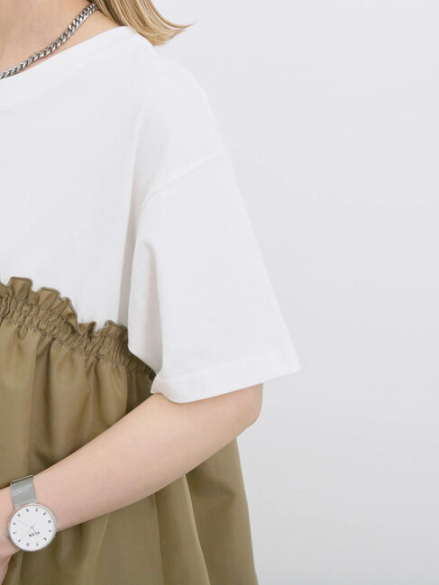 Samansa Mos2 blue「アソートドッキングプルオーバー」|Tシャツ・カットソー|