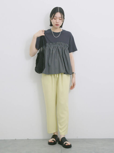 Samansa Mos2 blue「アソートドッキングプルオーバー」|Tシャツ・カットソー|