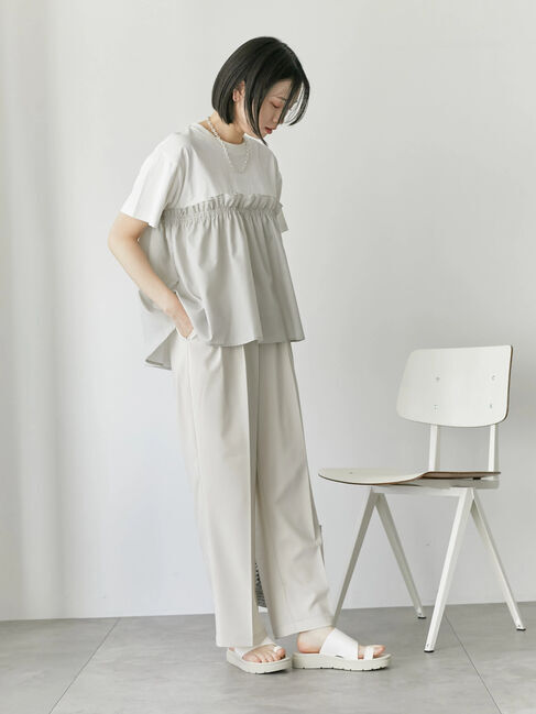 Samansa Mos2 blue「アソートドッキングプルオーバー」|Tシャツ・カットソー|