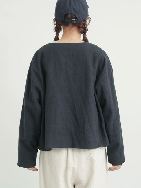 Samansa Mos2「【Cross&times;Linen】クルーネックジャケット」|その他|