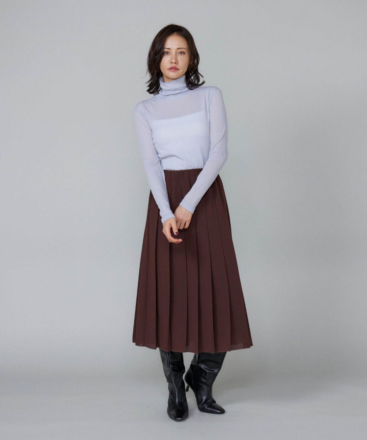 Le Souk「《大きいサイズ》シアーテレハイネックTシャツ」|Tシャツ・カットソー|