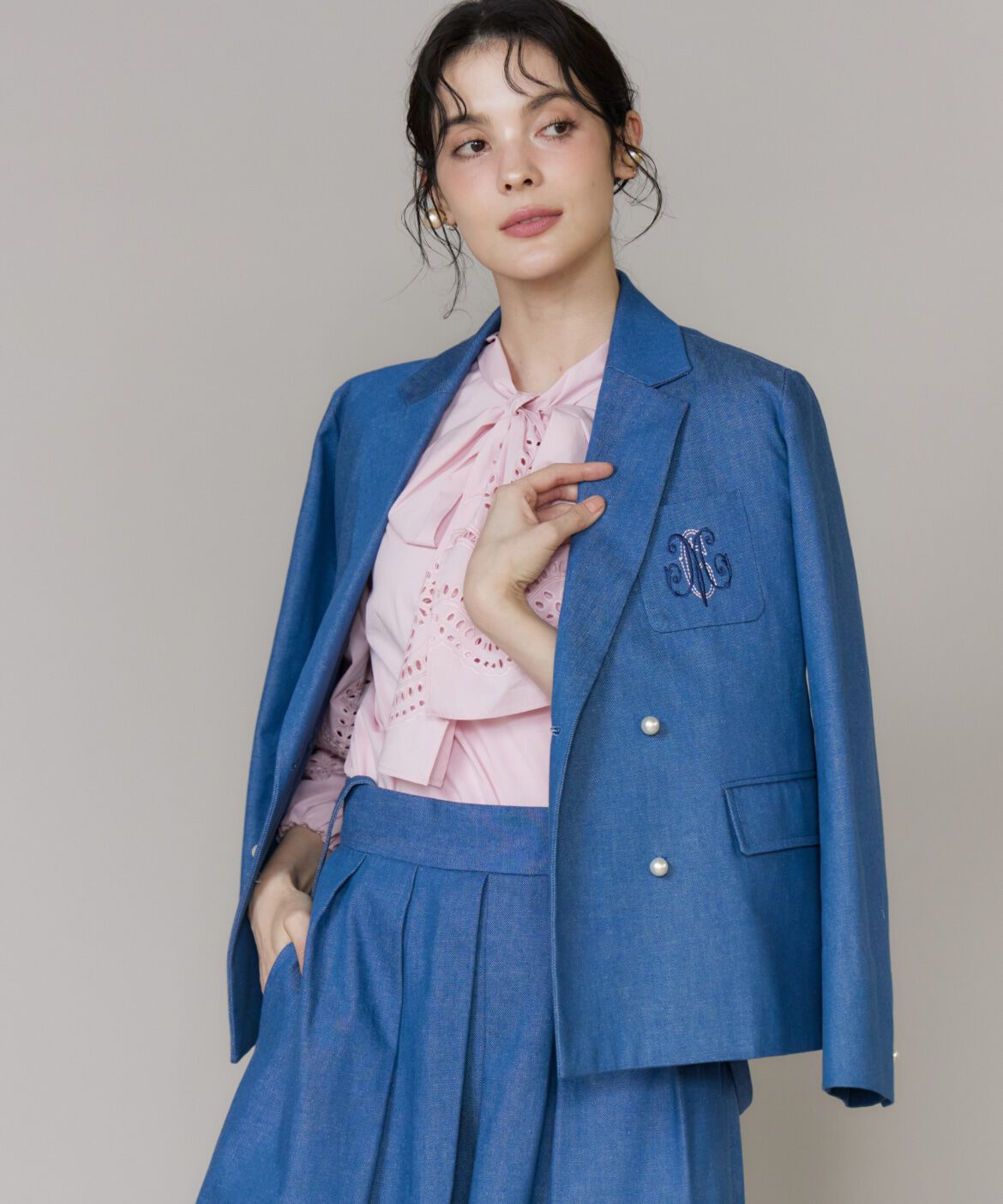 Maglie le cassetto「《WEB・POPUP限定》刺繍コンパクトデニムジャケット《M Maglie le cassetto》」|デニムジャケット|