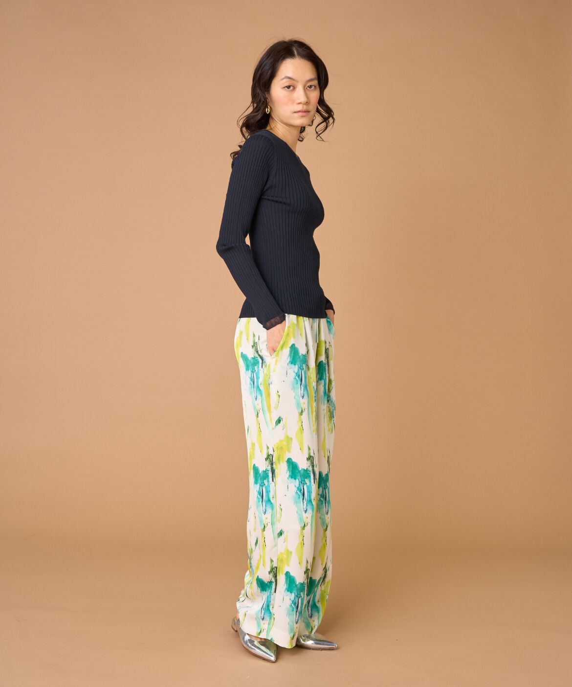 INED「シアードッキングリブニット」|ニット・セーター|