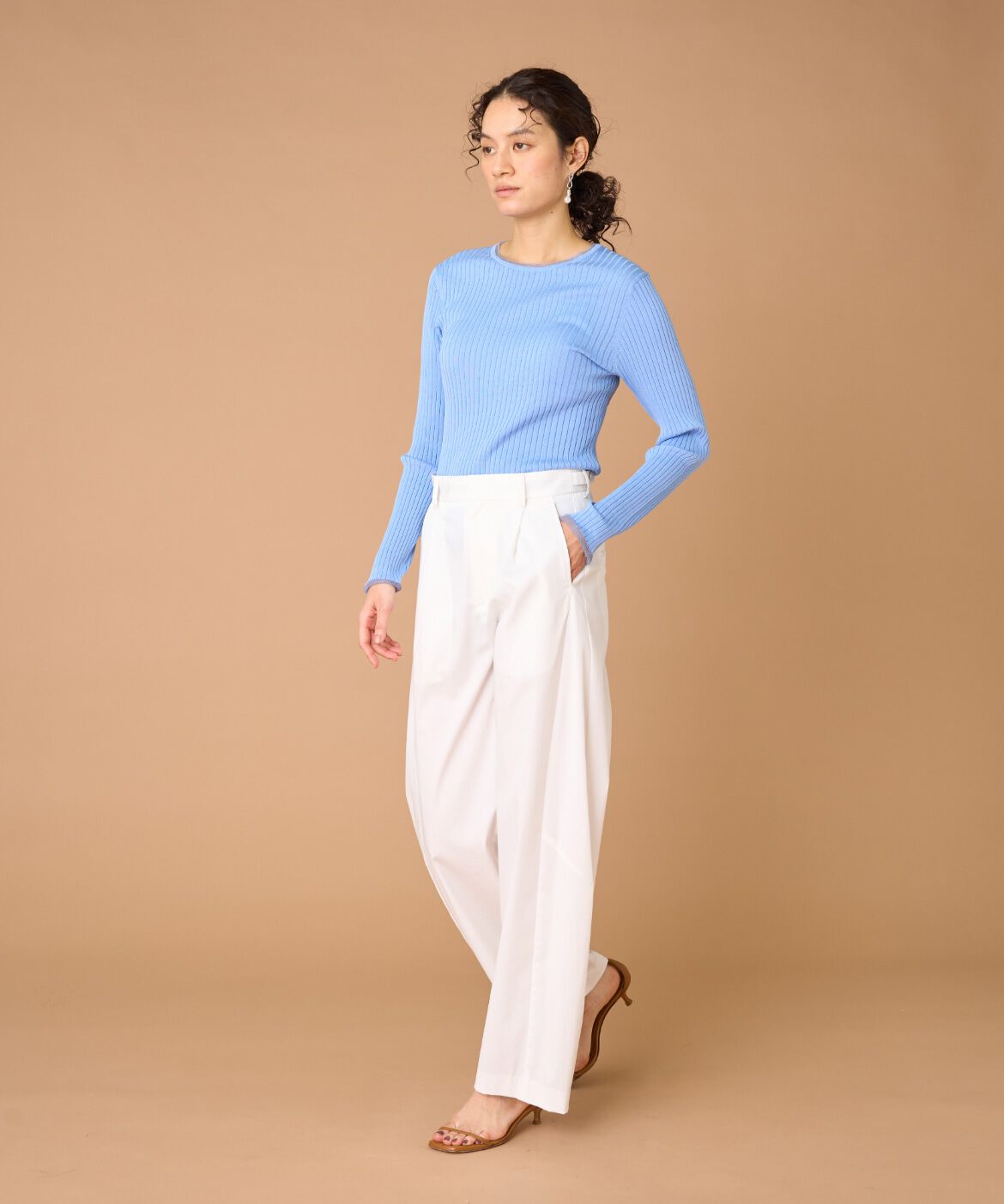 INED「シアードッキングリブニット」|ニット・セーター|