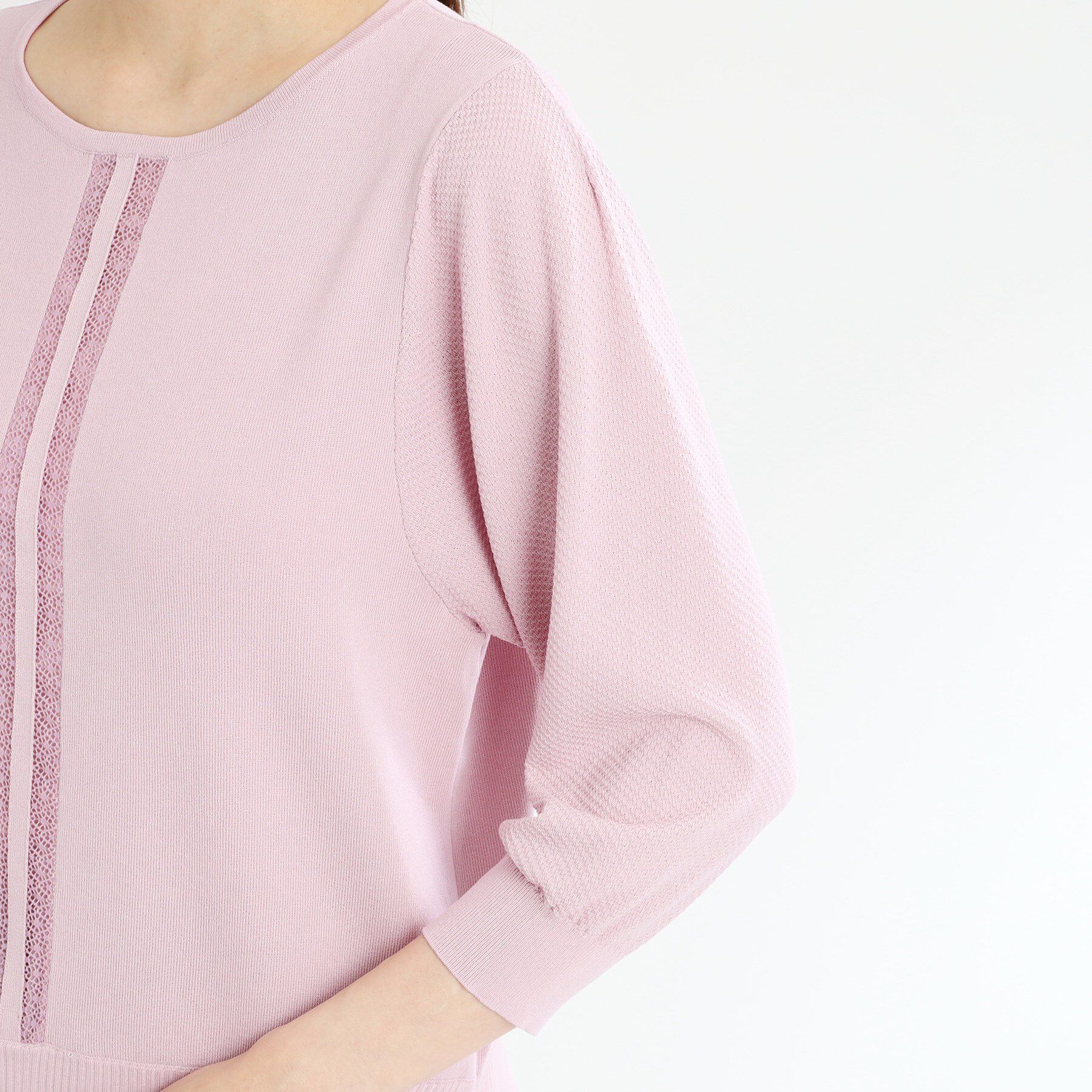 Reflect「【接触冷感／洗える／ジャケットインナーにおすすめ】レースデザインニット」|ニット・セーター|