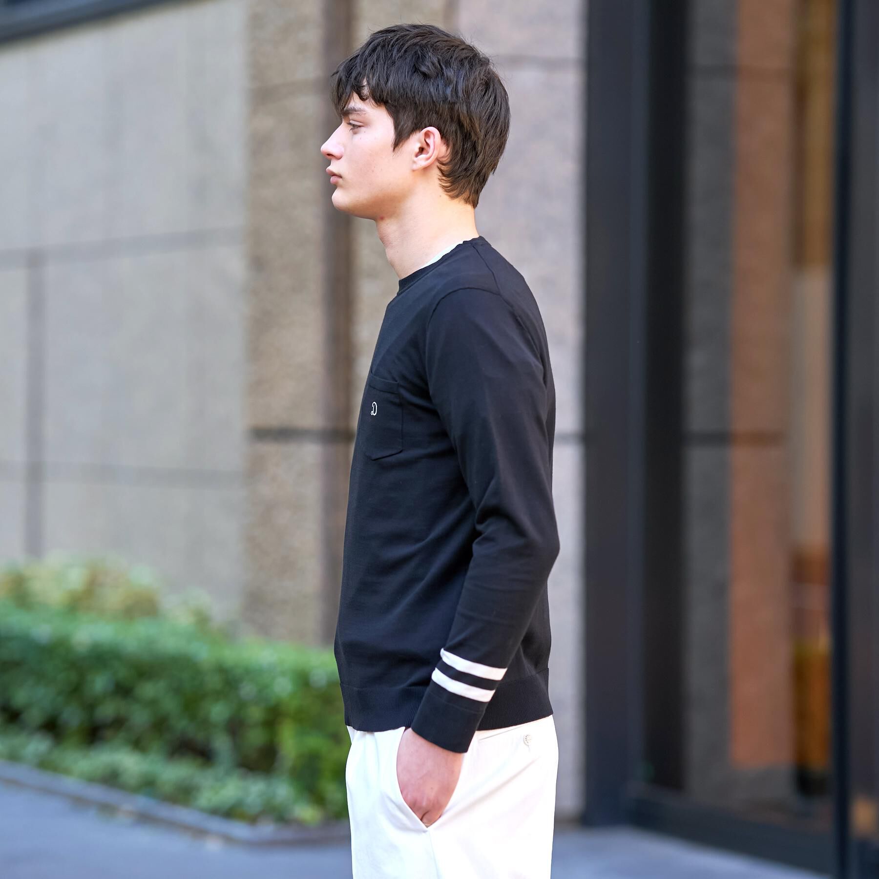 DRESSTERIOR「コットンシルク クルーニット」|ニット・セーター|