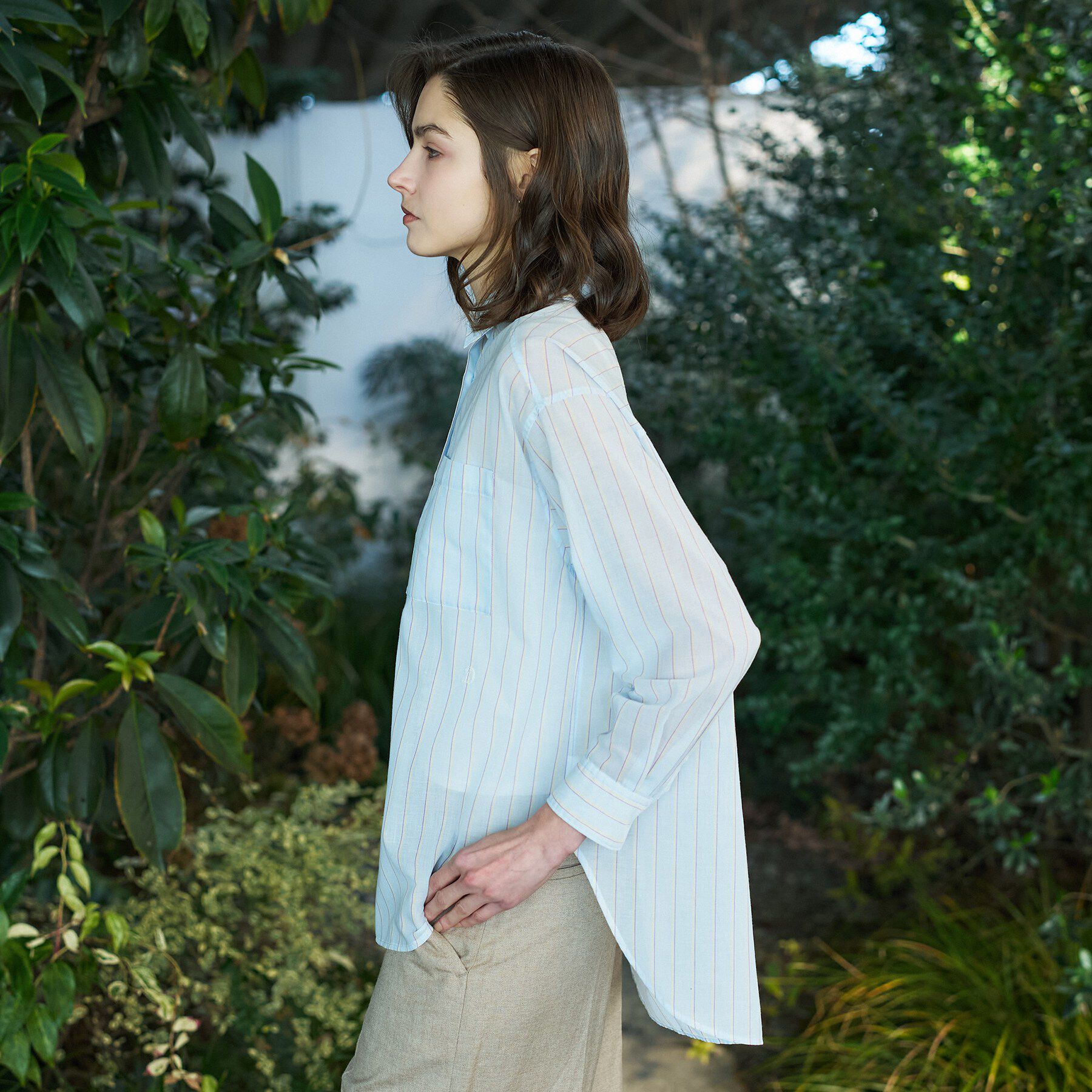 DRESSTERIOR「ストライプシアーシャツ」|シャツ・ブラウス|