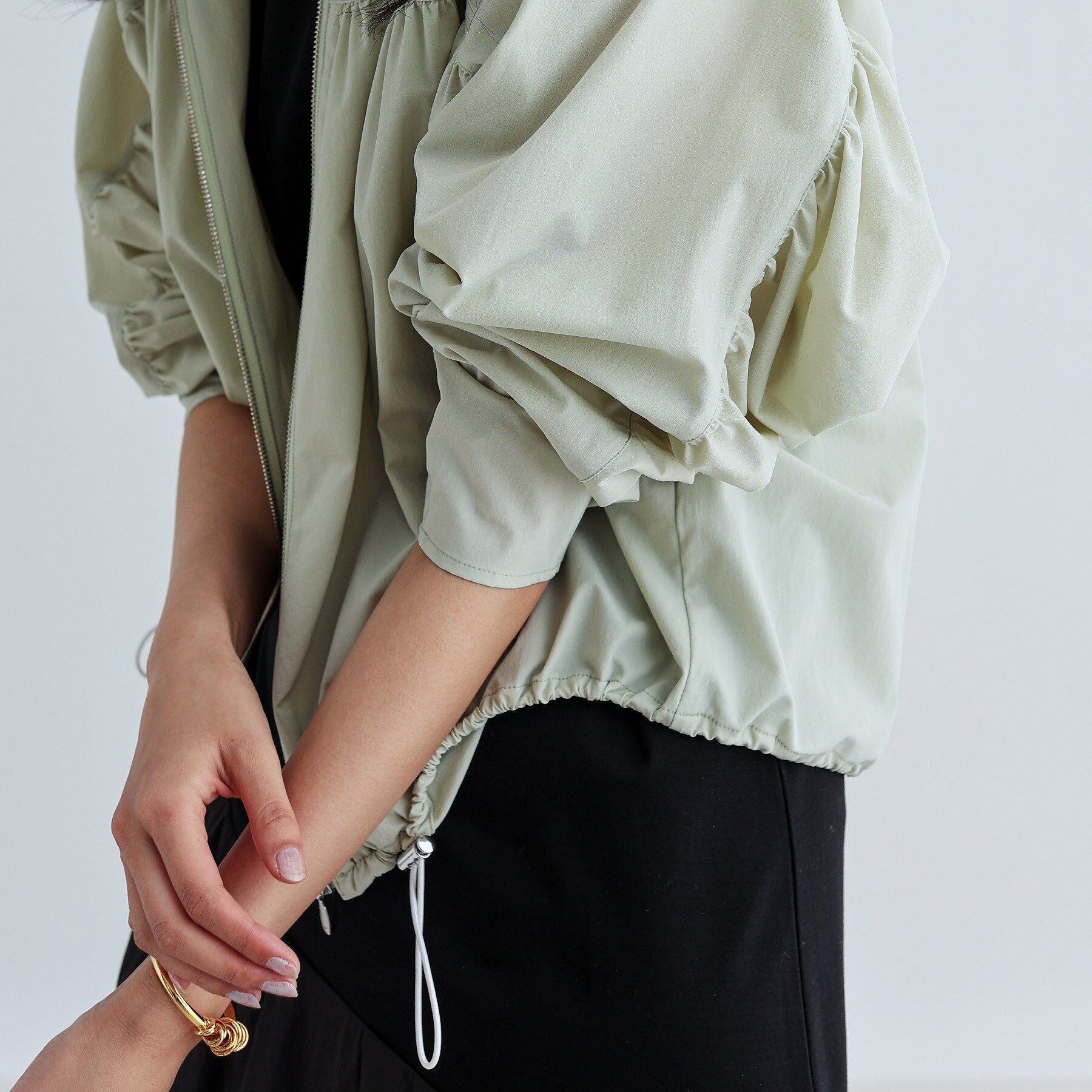 GALLEST「ギャザードルマンフーデットブルゾン」|ブルゾン・スタジャン|