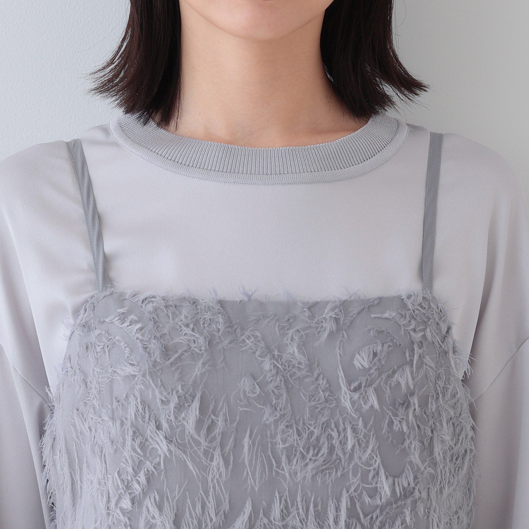 INDIVI「【トレンド素材】シアーカットジャカード キャミワンピース」|ワンピース|