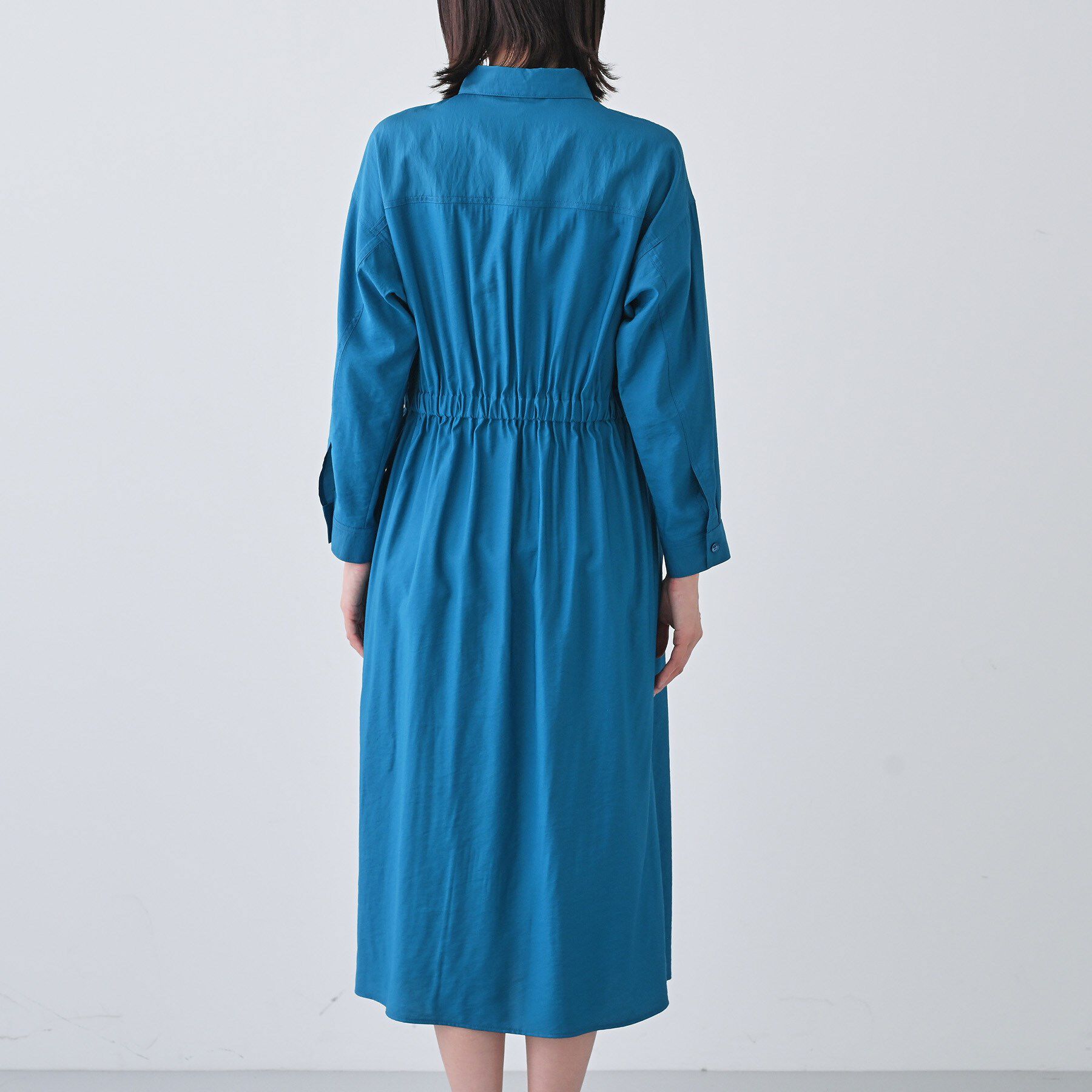 INDIVI「【洗える／2WAY】ワッシャー素材シャツ羽織りワンピース」|ワンピース|