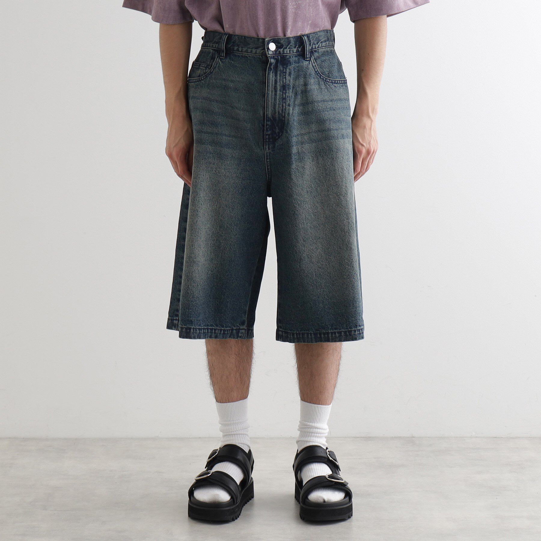 tk.TAKEO KIKUCHI「デニムバギーショーツ」|デニム|