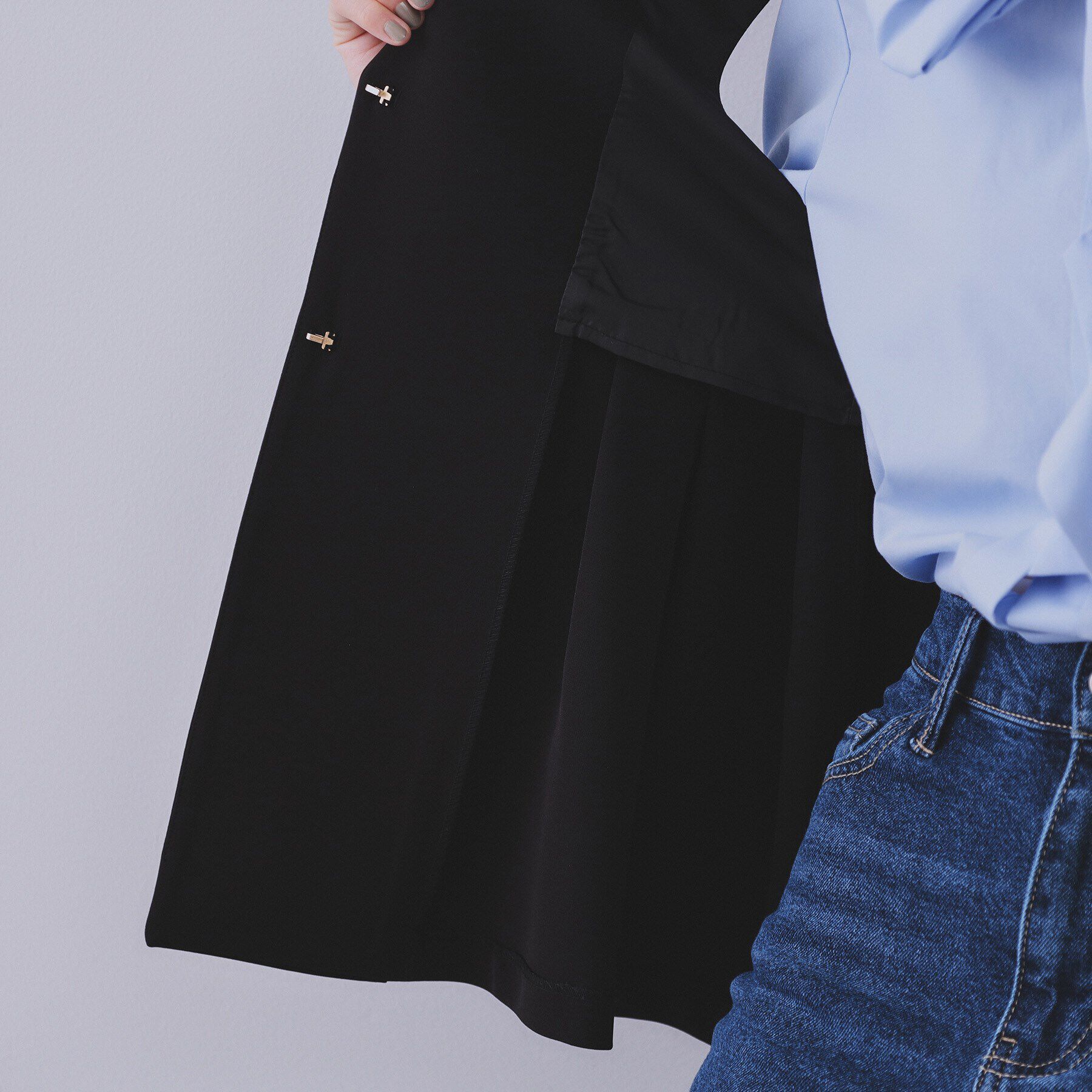 OPAQUE.CLIP「《通勤・セレモニー対応/セットアップ対応》ペプラムジレ【洗濯機洗い可】」|ベスト・ジレ|