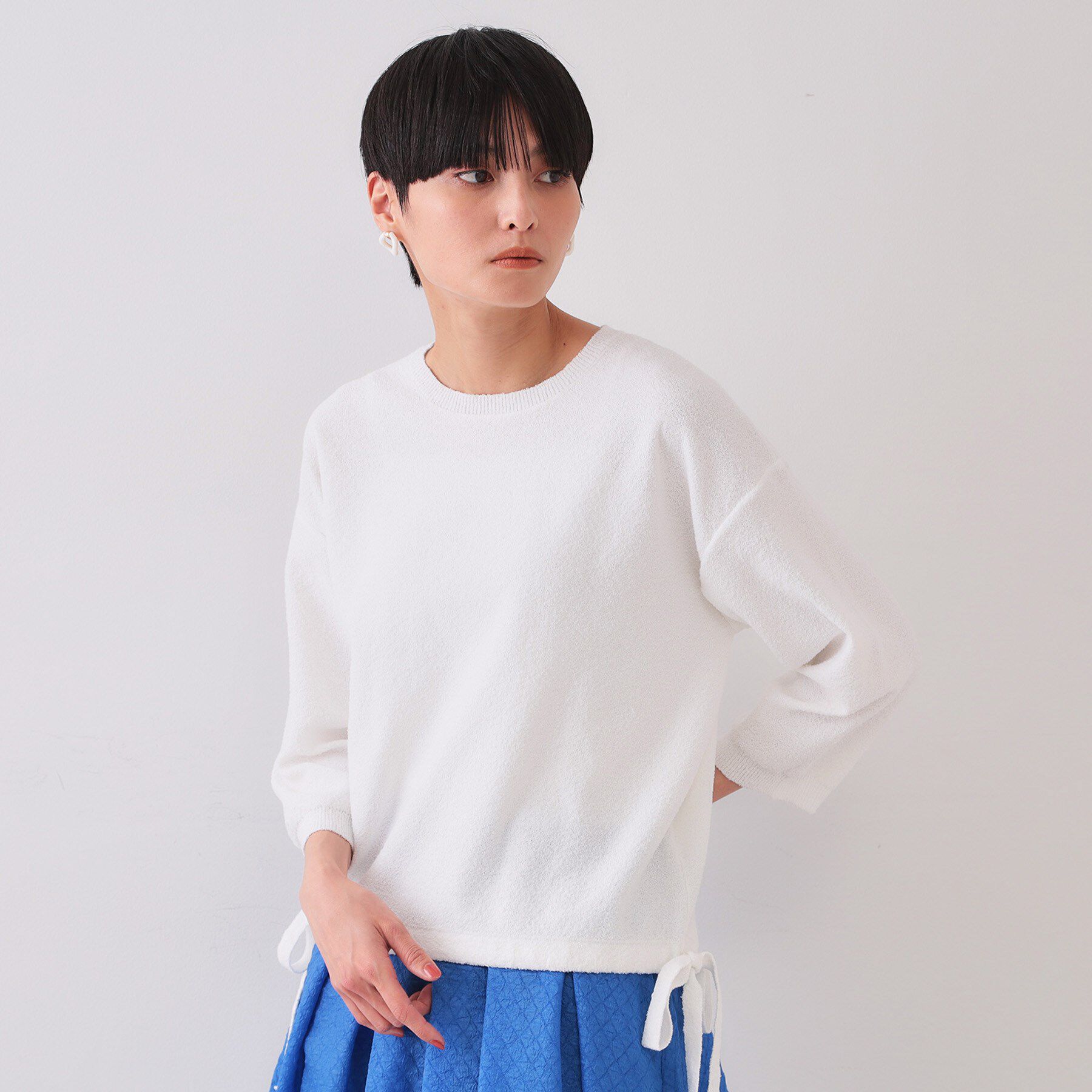 OPAQUE.CLIP「サイドリボンニット【洗濯機洗い可】」|ニット・セーター|