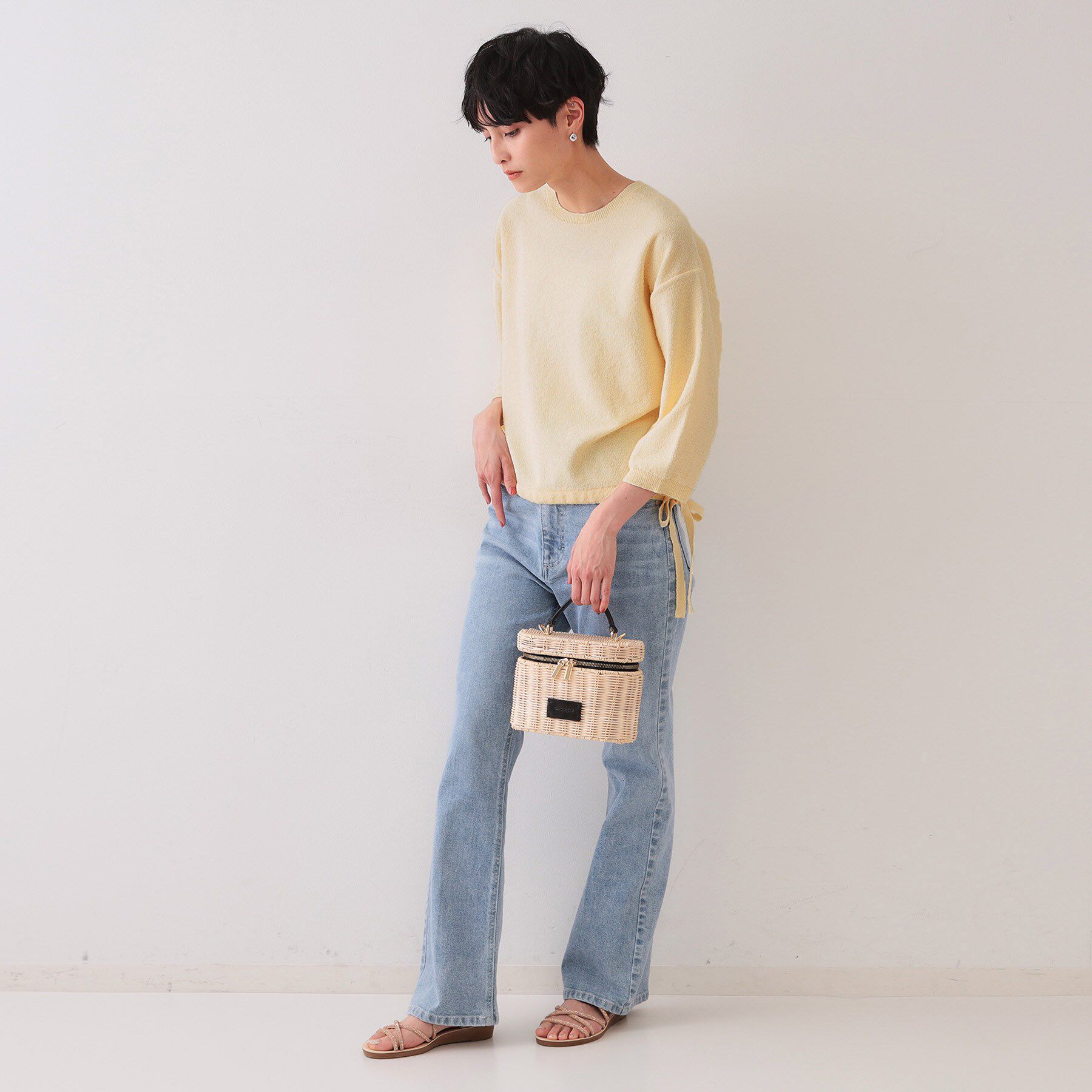 OPAQUE.CLIP「サイドリボンニット【洗濯機洗い可】」|ニット・セーター|