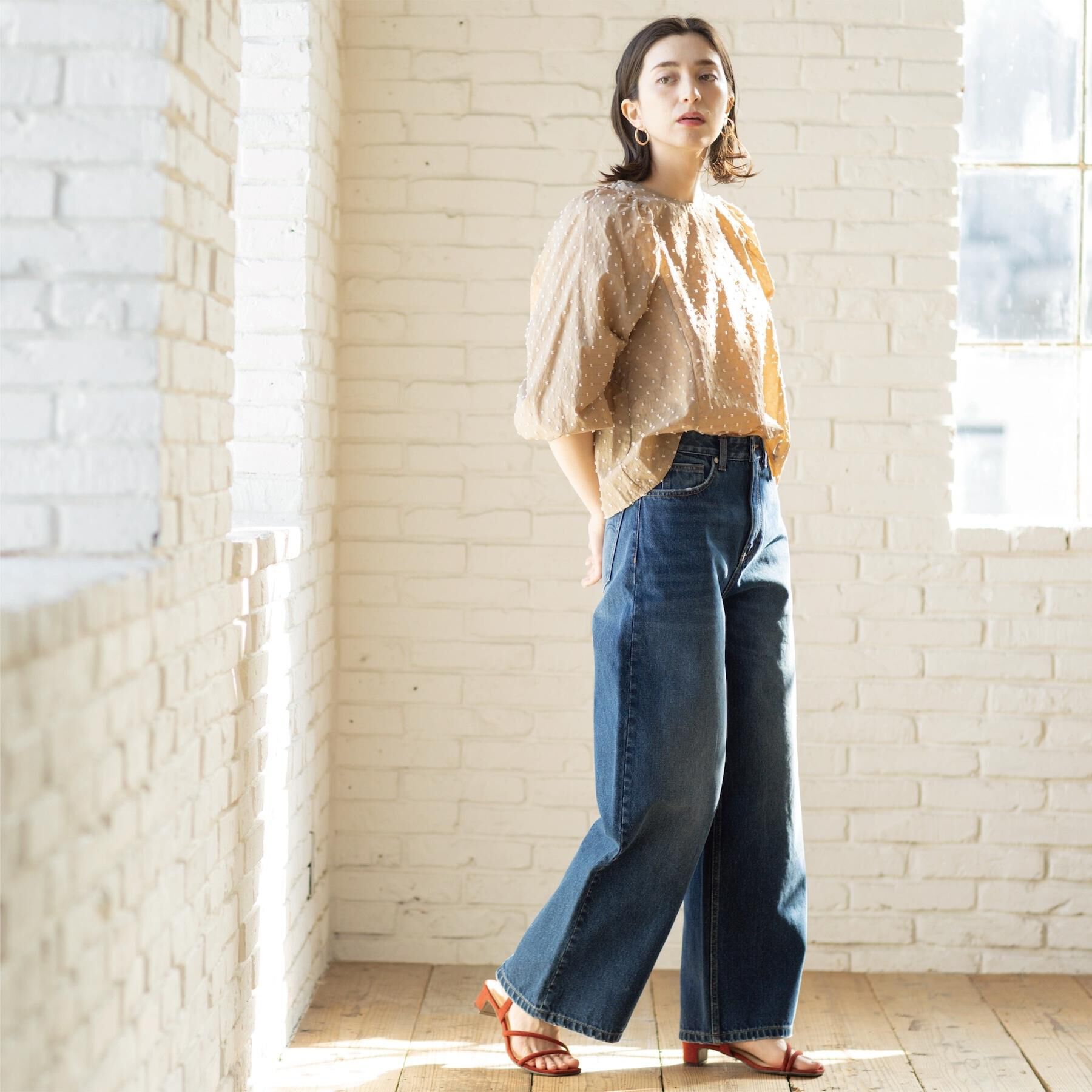 OPAQUE.CLIP「ストレートデニムパンツ【洗濯機OK】《S～LL》」|デニム|