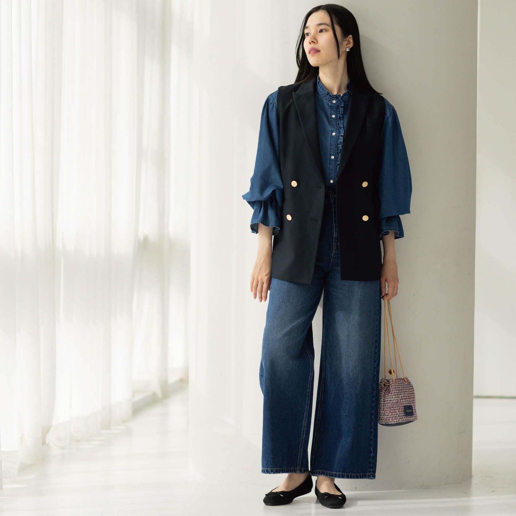 OPAQUE.CLIP「ストレートデニムパンツ【洗濯機OK】《S～LL》」|デニム|