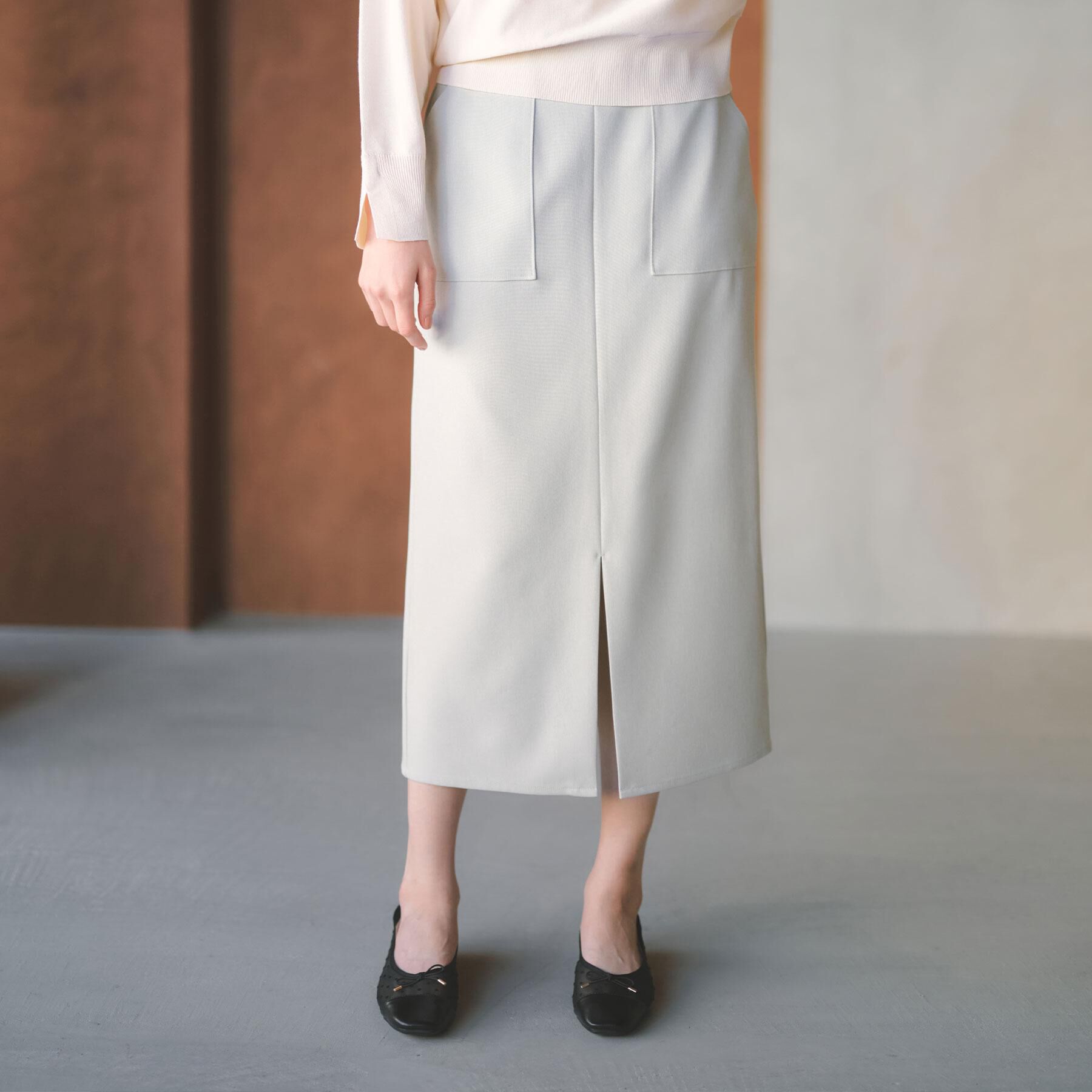 OPAQUE.CLIP「ストレッチダブルポケットタイトスカート【洗濯機OK】」|スカート|
